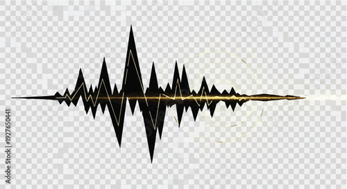 Dynamic Audio Spectrum Visualizer with Pulsating Golden Light Effect