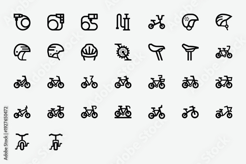 Bicycles Line Icon Set