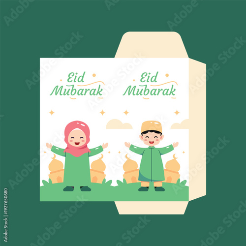 Eid Mubarak envelope template design