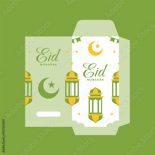 Eid Mubarak envelope template design