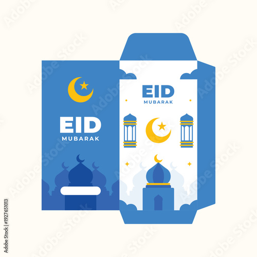 Eid Mubarak envelope template design