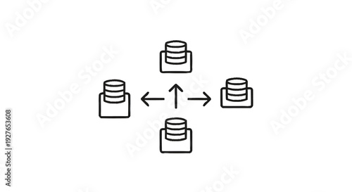 Database Network Connection and Data Synchronization Concept.