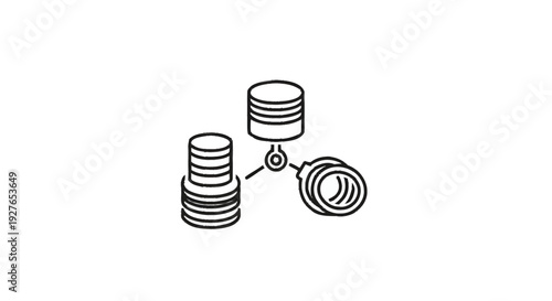 Database Network Connection Icon Vector Art.