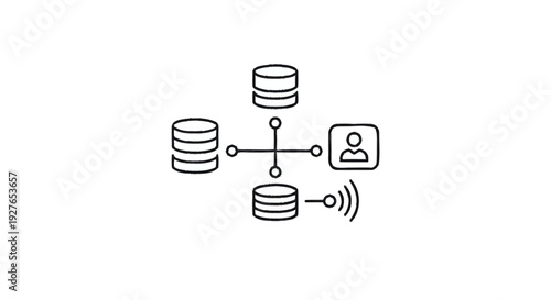 Database Network Connection and User Access Icon.