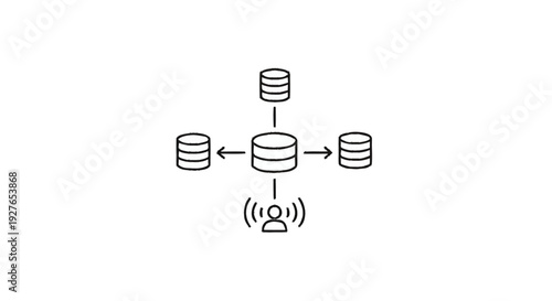 Database network and user connection diagram.