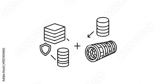 Database security and data storage illustration.
