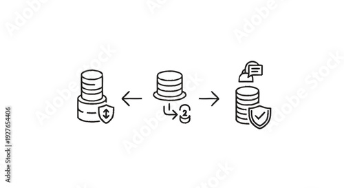 Database security and data transfer illustration.