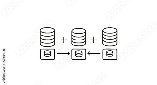 Database Replication and Synchronization Concept Illustration.