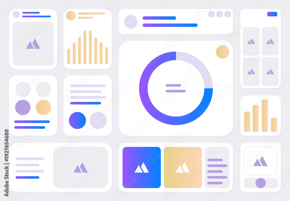 Modern Analytics Dashboard UI Kit Wireframe Design Stock Template ...
