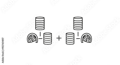 Database Replication and Synchronization Concept Illustration.
