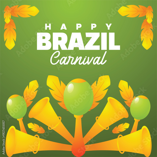 Happy Brazilian carnival celebration vector design
