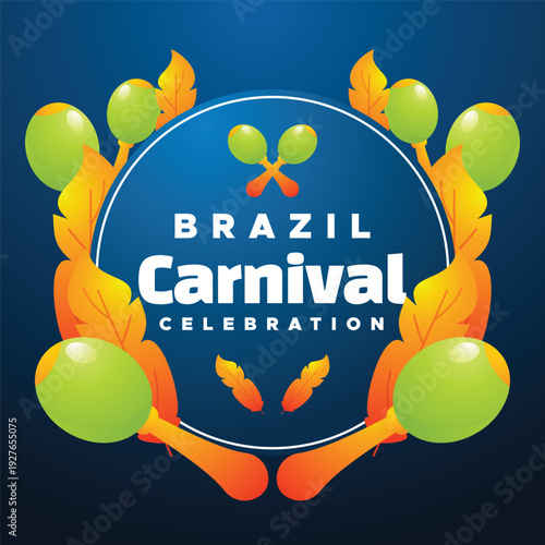 Happy Brazilian carnival celebration vector design