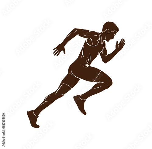 man running in motion sprinting fast athletic sports action