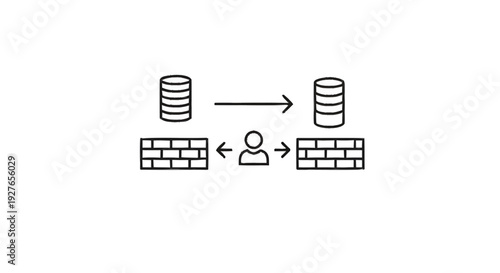 Database security and user access control illustration.