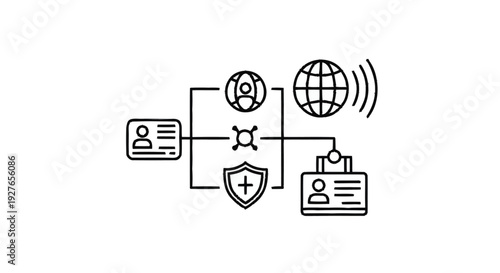 Digital Identity and Network Security Concept.
