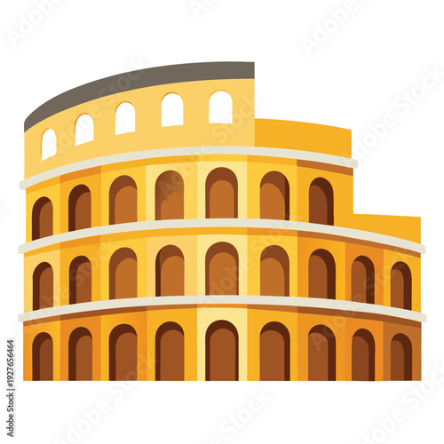 Ancient Roman Colosseum iconic landmark illustration representing historical architecture and cultural heritage