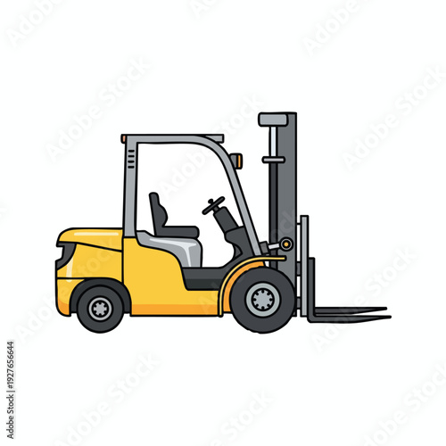 Modern Yellow Forklift Vehicle for Industrial and Warehouse Operations