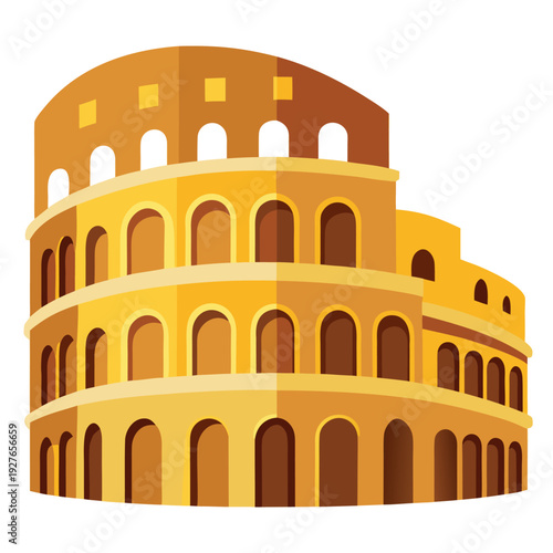 Ancient Roman Colosseum historic landmark illustration showcasing iconic architectural grandeur in Italy