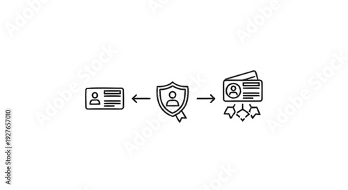 Digital Identity Protection and Verification Process Illustration.