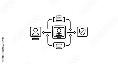 Digital Network Connection and Data Security Concept.