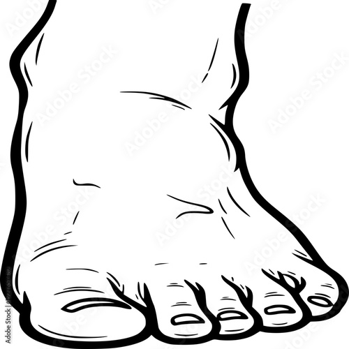 Black and white illustration of a naked woman body in a simple artistic style