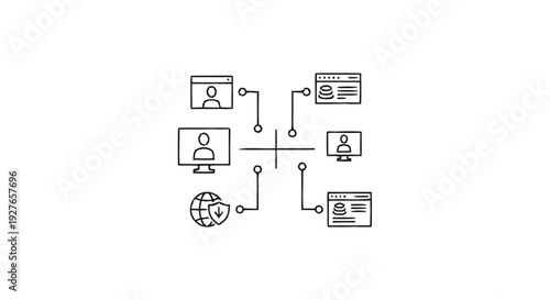 Digital Network Connection Between People and Devices.