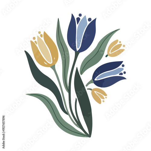 Stylized Tulip Bouquet Illustration