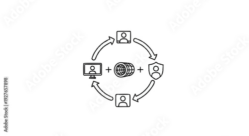 Digital Network Security and Data Exchange Concept.