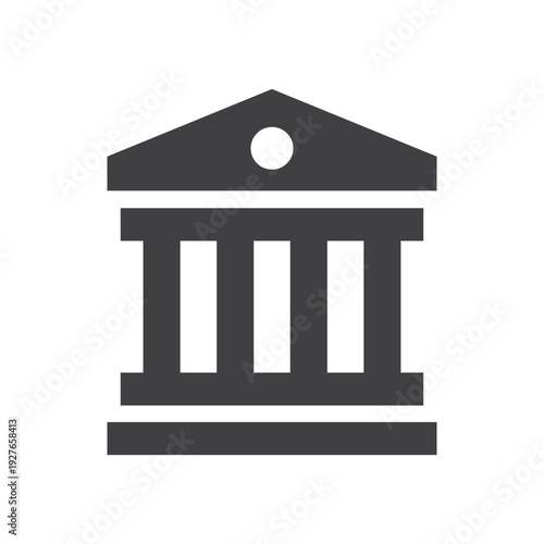 Court building icon isolated flat style design.