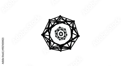 Geometric Abstract Polygon Shape Black White Illustration