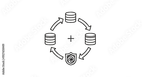 Database security and data protection concept illustration.