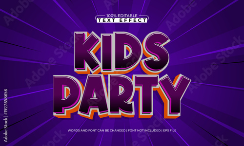 Kids Party Editable Text Effect - Fun Gaming Style Typography for Kids and Entertainment Design