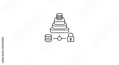 Database security and data protection concept illustration.