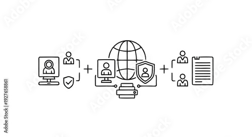 Digital Security and Data Management Workflow Illustration.