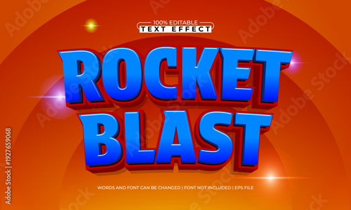 Rocket Blast Editable Text Effect - Futuristic Sci Fi Typography for Space and Game Design