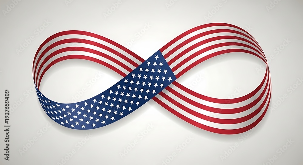 Obraz premium Infinity symbol with american flag and stars creating national unity and endless patriotism concept