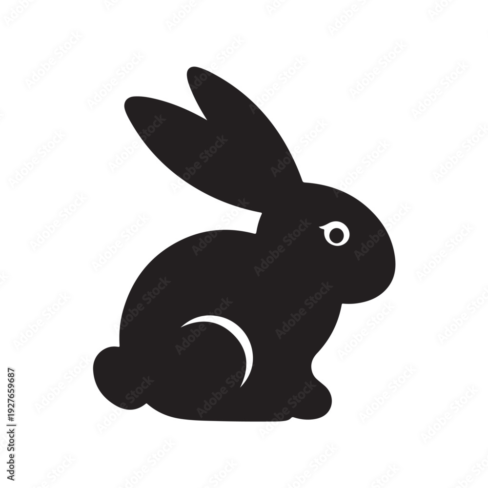 Obraz premium Minimalist Easter Bunny Vector Icon