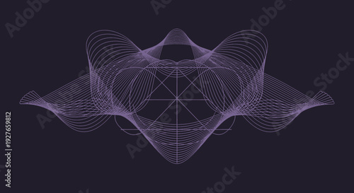 Mesmerizing digital abstract pattern with intricate intertwined lines, forming a complex symmetrical structure that evokes advanced algorithmic design and flowing mathematical beauty