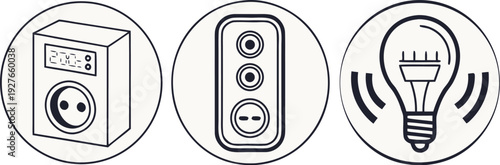 3D white security camera icon with happy face monitor screen surveillance system vector illustration