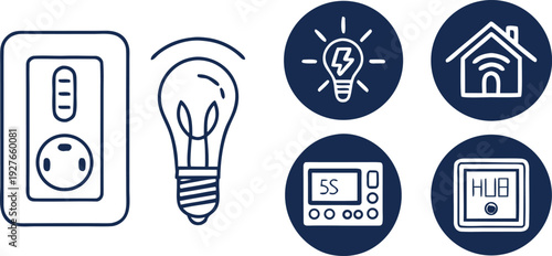Minimalist smartphone and happy face icon vector illustration, digital communication, positive feedback concept