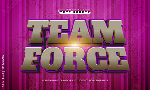 Team Force Editable Text Effect - Sport and Gaming Bold Typography Style