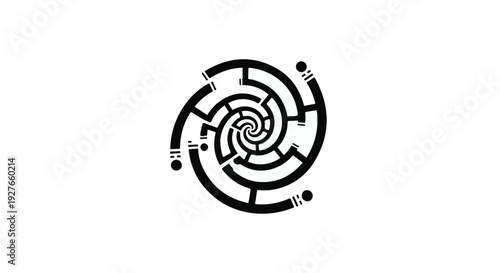 Dynamic Abstract Spiral Maze Labyrinth Pattern, Whisking Twists and Turns Design