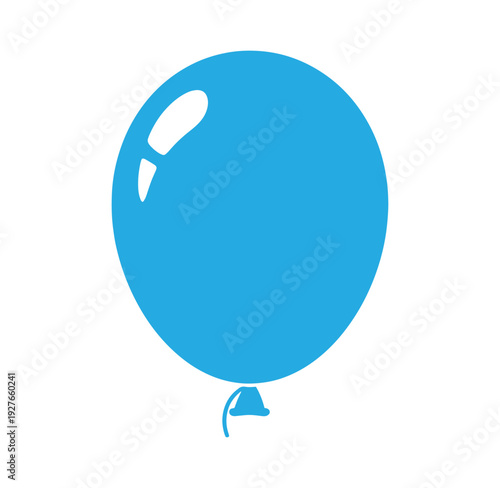 blue balloon with shiny surface and knot tied at the bottom  party decoration