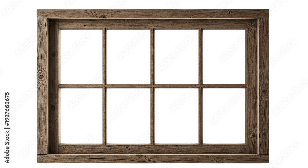 Fototapeta premium Wooden Window Frame Rustic Design Interior Decoration