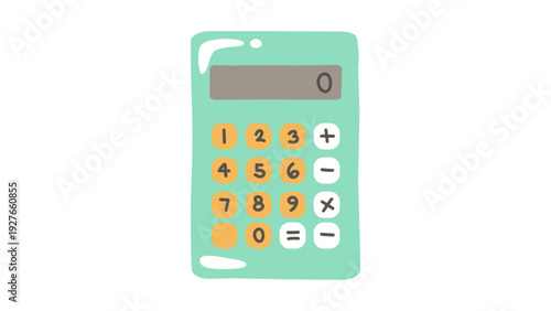 Cute Hand Drawn Calculator Illustration for Math and Education