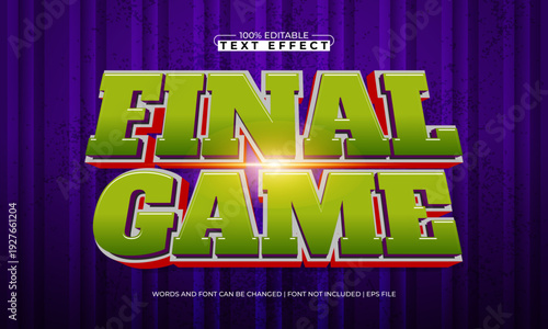 Final Game Editable Text Effect - Sport and Gaming Bold Typography Style