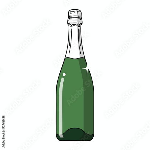 Celebratory Green Bottle of Sparkling Beverage for Special Occasions