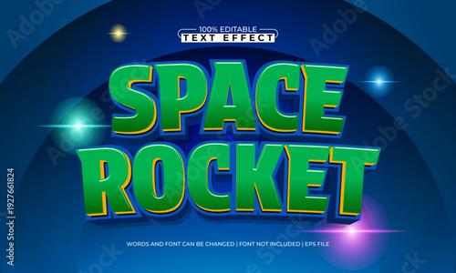 Space Rocket Editable Text Effect - Futuristic Sci Fi Typography for Space and Game Design