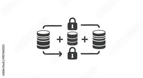 Database Security and Encryption Concept Illustration.