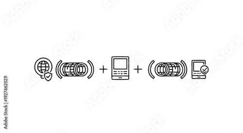 Diagram Illustrating Secure Mobile Communication and Data Transfer.